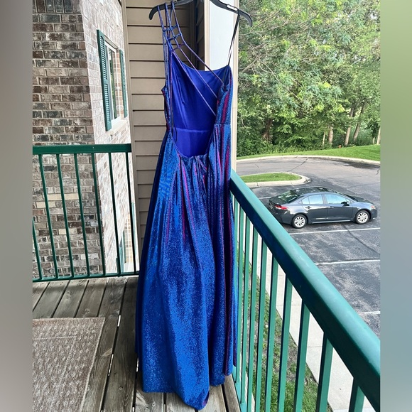 🆕 ✨ B. Darlin Blue Purple Glitter Gown Size 15/16 Prom Bridesmaid Wedding Party✨ - Picture 6 of 17